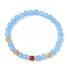 Natural & Dyed Malaysia Jade and Tiger Eye Stretch Bracelets BJEW-JB11966-01-2