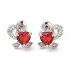 Rack Plating Brass Micro Pave Cubic Zirconia Stud Earrings EJEW-I304-06P-09-1
