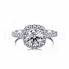 Rhodium Plated 925 Sterling Silver Finger Rings RJEW-A019-14B-P-1