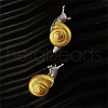 Alloy Two Tone Stud Earrings EJEW-D312-01ASG-2
