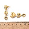Heart 304 Stainless Steel Clear Cubic Zirconia  Dangle Stud Earrings EJEW-D319-17G-5