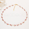 Mother's Day Jewellery Brass & Round Natural Freshwater Pearl Handmade Beaded Necklaces WG42834-02-1