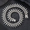Brass Crystal Rhinestone Thorns Spike Cuban Link Chain Necklaces for Men FS-WG31A8F-01-2