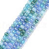 Transperant Electroplate Glass Beads Strands X-GLAA-P056-4mm-B03-1