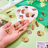 Kissitty Resin & Walnut Wood Big Pendants RESI-KS0001-04-15