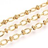 304 Stainless Steel Textured Oval Link Chains CHS-N005-06A-G-1