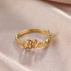 Word Blessed Stainless Steel Finger Rings for Women WG5CA7C-04-3
