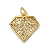 Brass Micro Pave Cubic Zirconia Pendants ZIRC-I070-039G-1