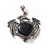 Synthetic Blue Goldstone Heart Pendants KK-K331-01AS-19-2