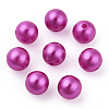 Spray Painted ABS Plastic Imitation Pearl Beads OACR-T015-05C-14-3