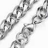 201 Stainless Steel Curb Chain Necklaces & Bracelets Sets SJEW-L186-02P-A-4
