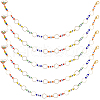 SUNNYCLUE 6Pcs Alloy Enamel Rainbow Charm Knitting Row Counter Chains HJEW-SC0001-51-1