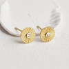 S925 Sterling Silver Flat Round Stud Earrings CF6135-1-3