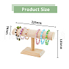 Velvet T-Bar Bracelet Display Stands  with Wooden Base BDIS-WH0010-03B-2