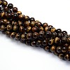 Natural Grade AB Tiger Eye Round Beads Strands G-O047-02-12mm-2