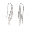 Rhodium Plated 925 Sterling Silver Earring Hooks STER-D035-39P-2