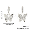 Fashionable Brass Clear Cubic Zirconia Butterfly Hoop Earrings SZ8997-1-3