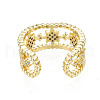 Cubic Zirconia Star Open Cuff Ring RJEW-N037-006A-2