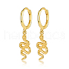 925 Sterling Silver Snake Dangle Hoop Earrings YL4758-2-1