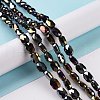 Faceted Electroplated Opaque Glass Beads Strands GLAA-G092-B05-2