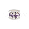 Column Rack Plating Brass Cubic Zirconia European Beads KK-L236-08S-1