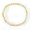 Bohemian Style Brass & Imitation Pearl Stretch Bracelets for Women XJ7717-5