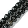 Dyed & Heated Natural Black Agate Beads Strands G-H023-A03-01-2