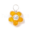 9Pcs 9 Colors Faceted Glass Round Beads Charms PALLOY-JF03648-01-3