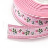 Flower Printed Grosgrain Ribbons ORIB-L004-02-1