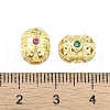 Brass Micro Pave Cubic Zirconia Beads KK-A226-09G-3