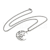 304 Stainless Steel Hollow Cut Cowboy Moon Pendant Necklaces NJEW-H065-26P-2
