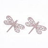 430 Stainless Steel Filigree Pendants STAS-T042-08E-2