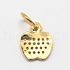 CZ Brass Micro Pave Cubic Zirconia Apple Charms ZIRC-L018-06G-2