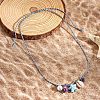 Summer Beach Porcelain Fish & Natural Cowrie Shell Pendant Cotton Cord Adjustable Necklaces FS-WG63638-02-1