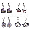 Halloween Theme Alloy Enamel Leverback Earrings EJEW-JE06476-2