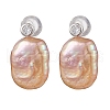 Natural Pearl Ear Studs EJEW-P286-27P-1