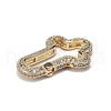 Brass Micro Pave Clear Cubic Zirconia Spring Gate Rings ZIRC-F120-011G-2