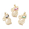 Brass Micro Pave Clear Cubic Zirconia Pendants KK-O-127-12G-1