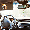 Teardrop Glass & Acrylic Flower Car Mirror Pendant Decorations HJEW-DR00051-5