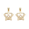 Brass Micro Pave Clear Cubic Zirconia Pendants KK-N254-196G-1