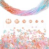 6 Styles Gradient Color Transparent Painted Glass Beads Strands DGLA-YW0001-28S-1