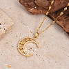 Moon Snowflake Brass Micro Pave Clear Cubic Zirconia Pendant Necklaces FS-WG13E36-01-3