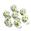 St. Patrick's Day Series Printed Schima Wood European Beads WOOD-V002-01B-1