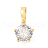 Brass Micro Pave Cubic Zirconia Charms KK-D356-05A-G-1