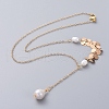 Single Pearl Pendant Necklaces NJEW-JN02710-3