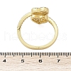 Brass Micro Pave Cubic Zirconia Cuff Rings for Women RJEW-C129-12G-5