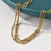 304 Stainless Steel Multi-strand Bracelets BJEW-Q051-02G-B-4