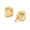 Real 18K Gold Plated Brass Inlaid Cubic Zirconia Charms ZIRC-L100-074G-02-2