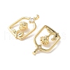 Brass Micro Pave Clear Cubic Zirconia Pendants KK-Q031-12G-2