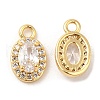 Brass and Clear Cubic Zirconia Pendants ZIRC-Q202-12G-1